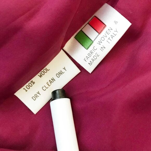 Vintage Striped Wool Blazer: 90s Italian Red Burgundy Jacket - Picture 8 of 8